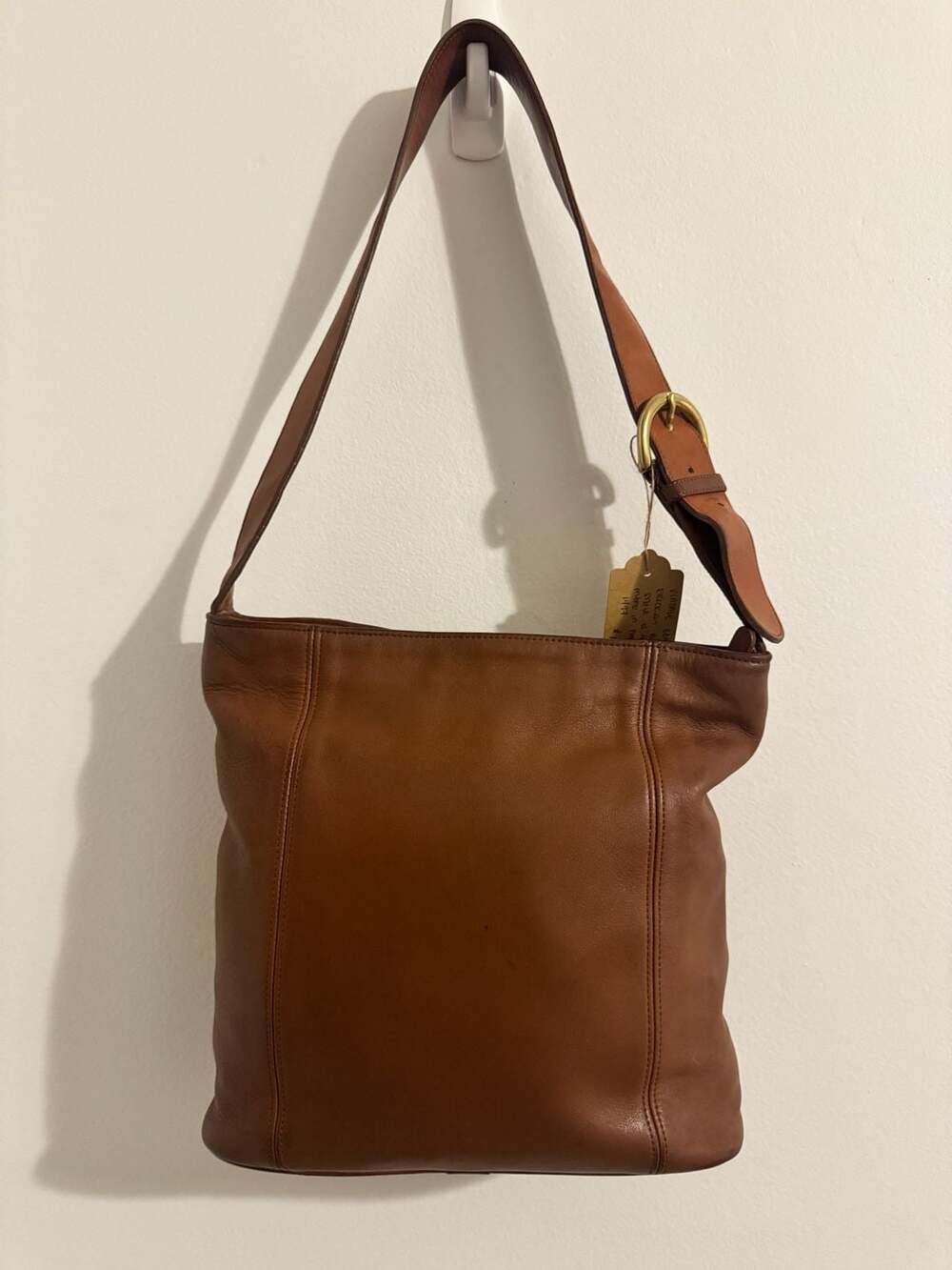 Vintage Coach Soho Erickson Bucket Shoulder Bag British Tan Leather No 4169